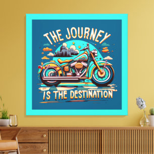 De reis is de bestemming: motorfiets canvas afdruk