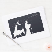 De reis naar Bethlehem Rechthoekige Sticker (Envelop)