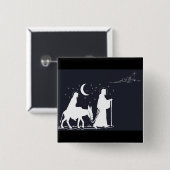 De reis naar Bethlehem Vierkante Button 5,1 Cm (Voorkant /achterkant)