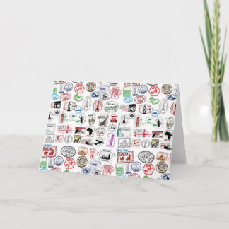 De reis stempelt Patroon Kaart