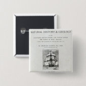 De reis van de beagle vierkante button 5,1 cm (Voorkant /achterkant)