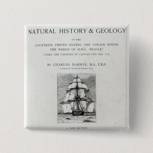 De reis van de beagle vierkante button 5,1 cm (Voorkant)