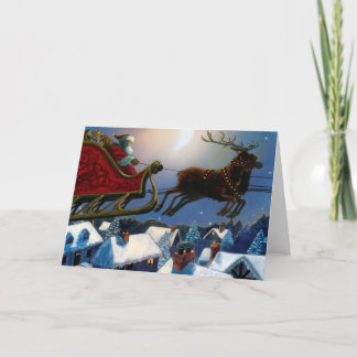 De reis van de kerstman feestdagen kaart