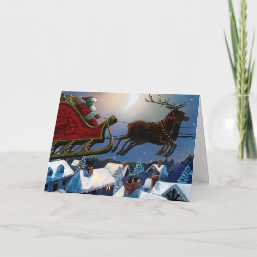 De reis van de kerstman feestdagen kaart (Voorkant)