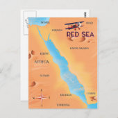 De reiskaart van het Rode Zee Briefkaart (Voorkant / Achterkant)