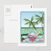 De  reisposter Salvador Brazilië. Briefkaart (Voorkant / Achterkant)