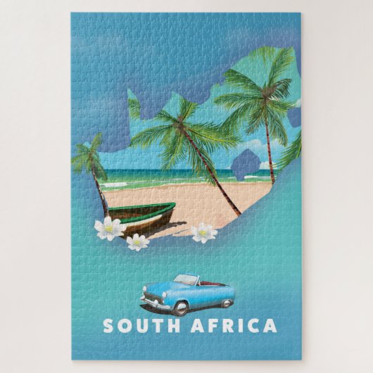 De reisposter South Africa Map Illustration. Legpuzzel (Verticaal)