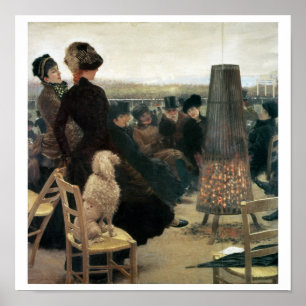 De Reizen in Auteuil, deel van een triptych (olie  Poster