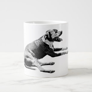 De relaxte Pitbull-mix - monochrome lounge Extra Grote Beker