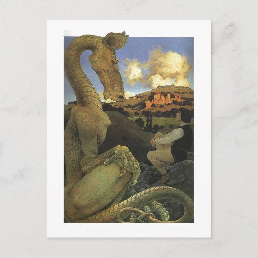 De Reluctant Dragon, Maxfield Parrish Fine Briefkaart (Voorkant)