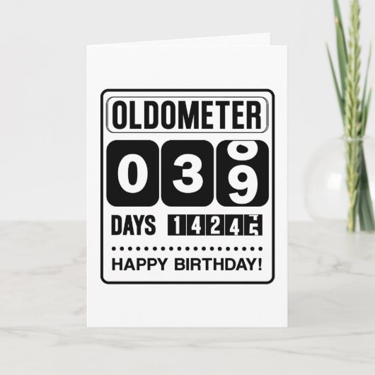 De Remerciements 39e Anniversaire Carte Oldometer (Devant)