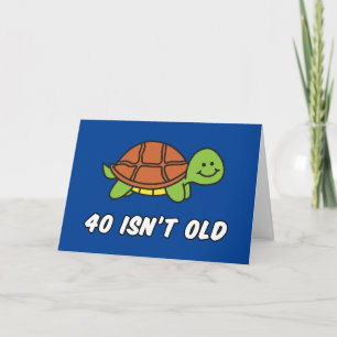 De Remerciements 40e Anniversaire Tortue drôle Carte d'Anniversaire