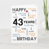 De Remerciements 43e carte d'anniversaire (Devant)