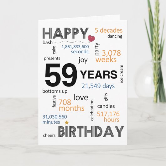 De Remerciements 59e carte d'anniversaire (Devant)