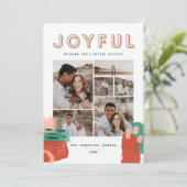 De Remerciements Abstrait rouge, rose + vert joyeux multi carte pho (Debout devant)