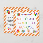 De Remerciements Accueil Étudiants Retour à l'école Carte (Devant / Derrière)