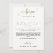 De Remerciements Accueil mariage Et Itinéraire Carte Faux Gold (Devant)