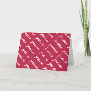 De Remerciements Ajouter votre nom Magenta Cursive Name Carte bla