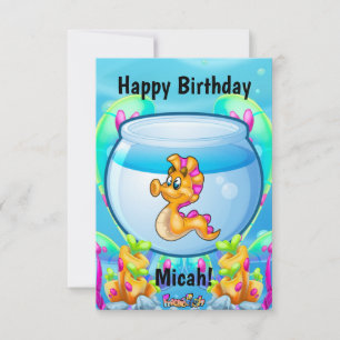 De Remerciements AmiPoisson caricature poisson mignon carte d'anniv