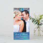 De Remerciements Amour pur / Mariage aquarelle / Carte photo bleu (Debout devant)