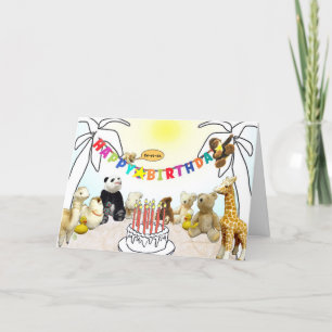 De Remerciements Animaux Onze Bougies Carte d'anniversaire