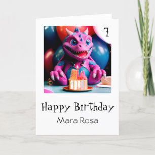 De Remerciements *~* AP88 AGE Baby Dragon Cake Carte d'anniversaire