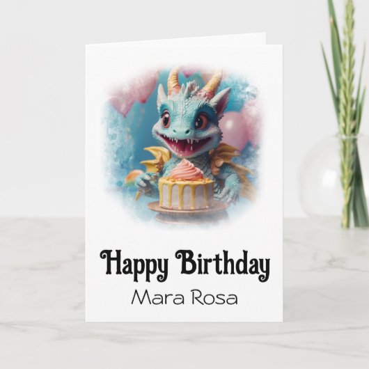 De Remerciements *~* AP88 Bébé mignon Dragon Carte d'anniversaire (Devant)
