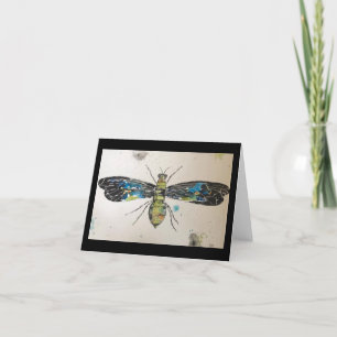 De Remerciements Aquarelle d'origine d'insectes sur la carte blanch