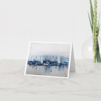 De Remerciements Art nautique original sur carte blanche