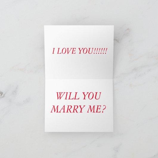 DE REMERCIEMENTS BABE MARRY ME PROPSATION CARTE (Intérieur)