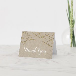 De Remerciements Bâtonnets dorés Confettis Carte pliée en papier kr