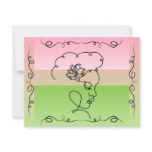 Beauté : Peony Line Art Carte blanche