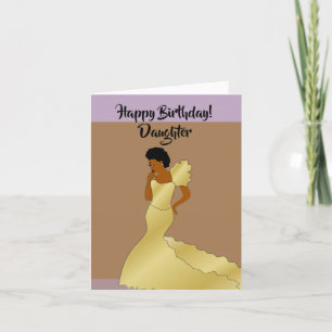 De Remerciements Belle carte d'anniversaire afro-américaine fille