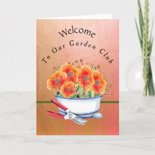 De Remerciements Bienvenue sur la carte Garden Club avec fleurs