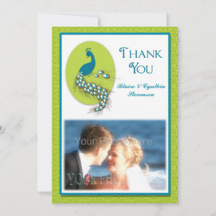 De Remerciements Bleu Turquoise, Pic vertMerci Carte photo