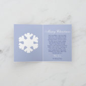De Remerciements Blue Snowflake Noël Photo Carte pliée (Intérieur)