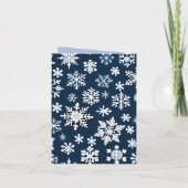 De Remerciements Blue Snowflake Noël Photo Carte pliée (Dos)