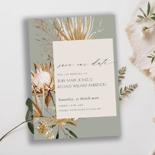 De Remerciements Boho Protea séché Palm Floral Enregistrer la carte