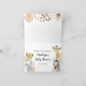 De Remerciements Boho Sage Green Safari Oh Garçon Carte Pliée (Intérieur)