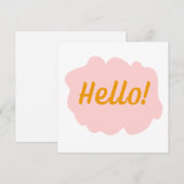 De Remerciements BONJOUR - carte à plat rose/orange (Devant / Derrière)