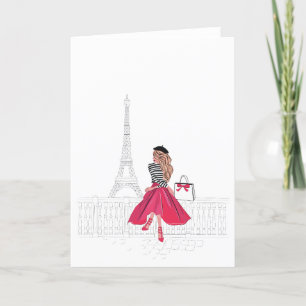 De Remerciements Bonjour Paris ! Femme par carte Tour Eiffel
