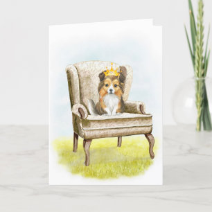 De Remerciements Bonne Anniversaire Sheltie Princess Pup Carte Anni