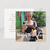 De Remerciements Bonne carte d'anniversaire (Devant / Derrière)