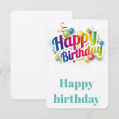 De Remerciements Bonne carte d'anniversaire (Devant / Derrière)