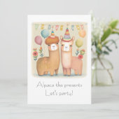 De Remerciements Bonne carte d'anniversaire Alpacas (Debout devant)