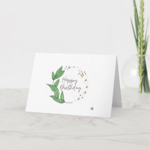 De Remerciements Bonne carte d'anniversaire Feuilles et étoiles
