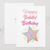 De Remerciements Bonne carte d'anniversaire tardive (Devant / Derrière)