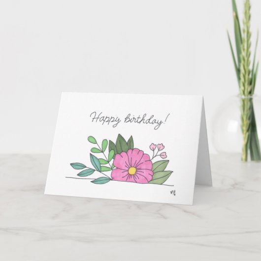 De Remerciements Bonne carte Fleurs d'anniversaire 4 (Devant)