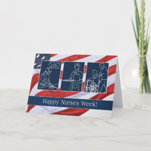 De Remerciements Bonne Semaine des infirmières. Carte patriotique U