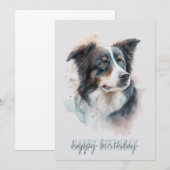 De Remerciements Bordure Collie Carte d'anniversaire (Devant / Derrière)